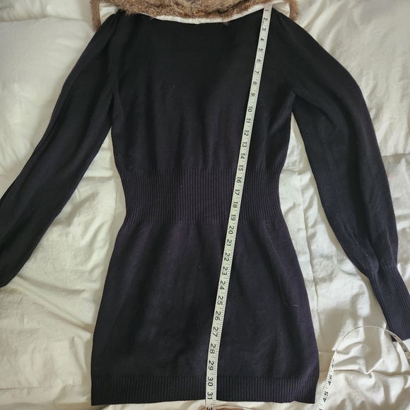 Marciano Fur Collar Cardigan Sweater Black Size Large Removable Collar READ - Picture 7 of 9